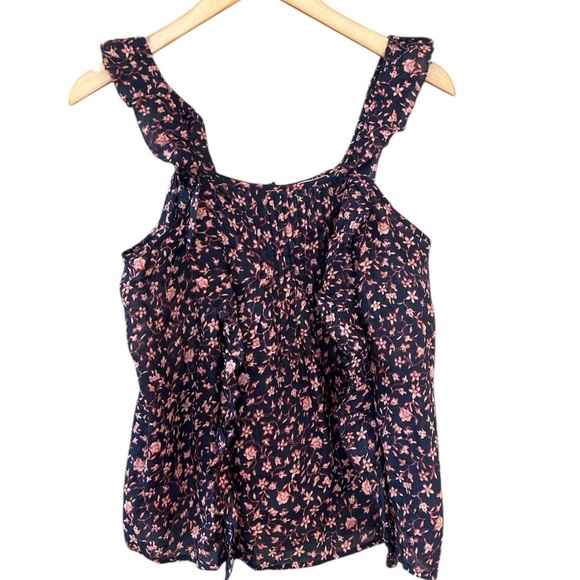 Frame Cecil Floral Print Ruffle Top - Picture 6 of 9